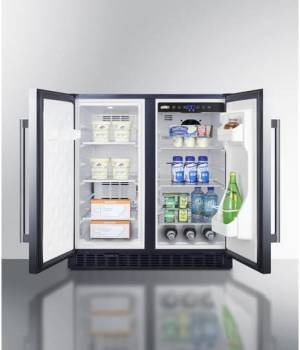 FFRF3070BSS 30" Side-by-Side Compact Refrigerator and Freezer with 5.4 cu. ft. Capacity LED Lighting Frost Free Operation High Temperature