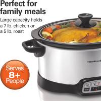 Hamilton Beach Programmable Slow Cooker with Flexible Easy Programming, 5 Cooking Times, Dishwasher-Safe Crock