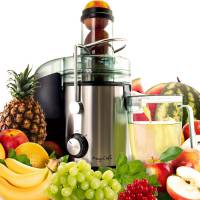 MegaChef Wide Mouth Extractor Juice Machine with Dual Speed Centrifugal Stainless Steel Juicer, 3.5 Cup, Chrome Silver