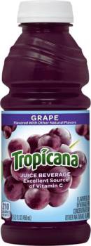 Tropicana Juice Beverage, Grape Juice, 15.2 fl oz - Real Fruit Juices, Vitamin C Rich, No Added Sugars, No Artificial Flavors