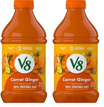 V8 Carrot Ginger 100% Vegetable Juice, 46 fl oz Bottle (Pack of 2)