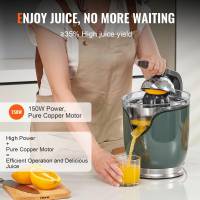 VEVOR Electric Citrus Juicer, 150W Orange Juice Squeezer with Two Size Juicing Cones, Stainless Steel Orange Juice Maker with Soft Grip Handle, For Oranges