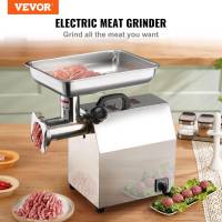 VEVOR Electric Meat Grinder, 5.95 Lb/Min, 650W（3800W MAX) Industrial Meat Mincer with 2 Blade, 3 Grinding Plates, Sausage Kit 304 Stainless Steel Commercial