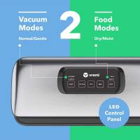 Vremi Vacuum Sealer Machine - Designed for Food Preservation and Sous Vide - Includes Starter Bags and Suction Hose for Jars