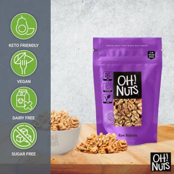 Walnuts Halves & Pieces | Raw - 100% Natural | 2 lb | Raw Unshelled Walnuts | Packed in New York Zip-Seal Bag for Exceptional Freshness by Oh Nuts