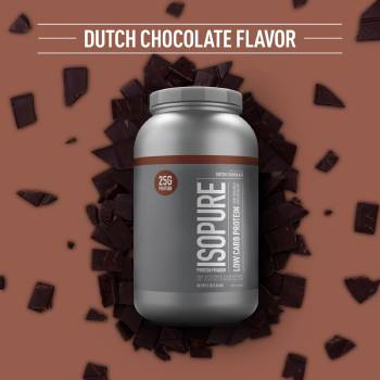 Isopure Dutch Chocolate Whey Isolate Protein Powder with Vitamin C & Zinc for Immune Support, 25g Protein, Low Carb & Keto Friendly, 41 Servings