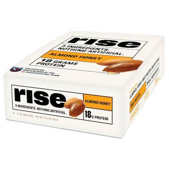 Rise Breakfast Whey Protein Bars Almond Honey, 18g Protein, 2.01 oz (12 Pack)