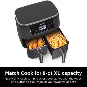 The Ninja Foodi 8 Quart DualZone Two-Basket Air Fryer, uses DualZone technology to take cooking to the next level