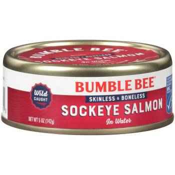 Each can contains 20 grams of protein per serving, a great tasting seafood snack, enjoy a can of Skinless & Boneless Canned Wild Salmon Sockeye