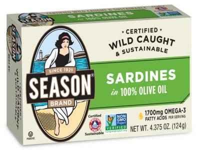 Canned sardines in olive oil, a premium product of the Season Brand, a new experience of the delicious taste of the sea as well as the nutritional quality