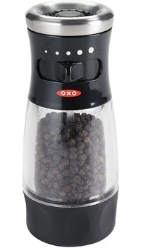 The OXO Pepper Grinder is designed for maximum versatility with a sleek look