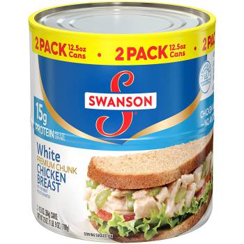 Swanson Premium Canned White Chicken Breasts gives you 15 grams of protein per 3 oz serving