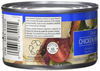 Kirkland Signature chicken breast, packed in water, premium chunk, 6 12.5-ounce cans