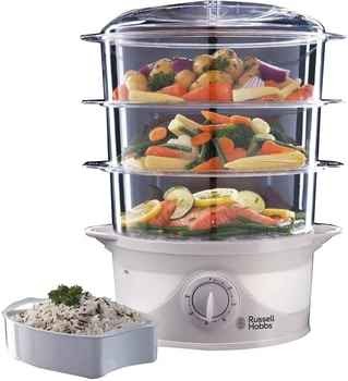 Oil-free and smoke-free for steaming rice, vegetables, meat, and fish, the three-tier steamer offers one of the healthiest ways to cook