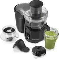 Juice and blend a variety of drinks with one space-saving juicer machine