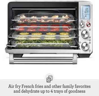 Breville Smart Oven Air Fryer uses the Element iQ system, a 13-function digital interface to easily control temperature with sensors