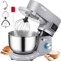 VEVOR Stand Mixer, 660W Electric Dough Mixer with 6 Speeds LCD Screen Timing, Tilt-Head Food Mixer