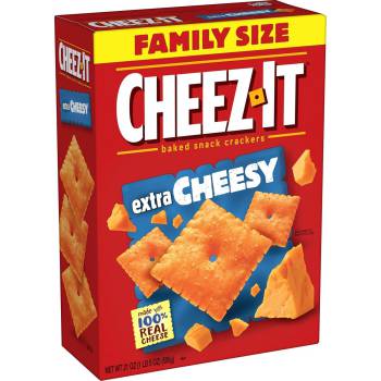 Cheez-It Cheese Crackers, Baked Snack Crackers, Lunch Snacks, Family Size, Extra Cheesy, 21oz Box (1 Box)