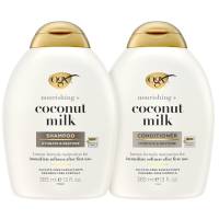 OGX Nourishing + Coconut Milk Shampoo & Conditioner Set, 13 Fl Oz (Pack of 2) (packaging may vary), White