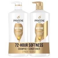 Pantene Shampoo & Conditioner Set, Daily Moisture Renewal Hair Treatment with Pro-V Nutrients for Dry, Color-Treated Hair, Long-Lasting Hydration