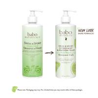 Babo Botanicals Swim & Sport Citrus Mint & Passion Fruit Shampoo & Wash - Purifying Cleanser for hair & body- Removes chlorine & sweat