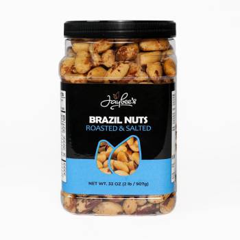 Jaybee's Roasted Salted Brazil Nuts - (32 oz) Great for Daily Use, Baking, Cooking and Gift Giving - Reusable Container - Kosher - Vegan, Paleo, Keto