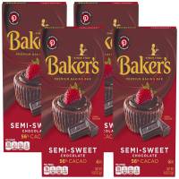 Baker's, Premium Semi Sweet Chocolate Baking Bar, 4 oz (Pack of 4)