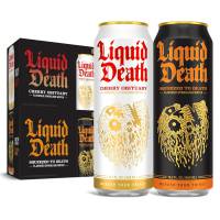 Liquid Death Sparkling Water - Squeezed to Death & Cherry Obituary Mixed Pack (16 x 19.2 oz Cans)