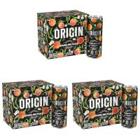 ORIGIN Organic & Non-GMO Peach Flavor Sparkling Water, 12 Fl Oz, Recyclable Aluminum Cans