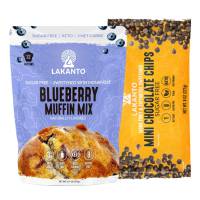 Lakanto Sugar Free Blueberry Muffin Mix and Semi Sweet Mini Chocolate Chips - Delicious Breakfast, Snack, Treat