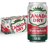 Canada Dry Zero Sugar Cherry Gingerale Fruit Splash 12oz, Pack of 12