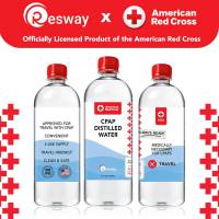 Resway American Red Cross Distilled Water | Travel Bottles for Resmed, Respironics Machines, Personal Humidifier | Medical Supplies for Vacation | Travel-Friendly, Clean