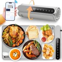 Smart Foldable Electric Food Warming Mat: Kitchen Gifts Roll Up Silicone Heating Mat for Food - Portable Warming Tray Party Hosting Essentials Hot Plate Heating Trays 