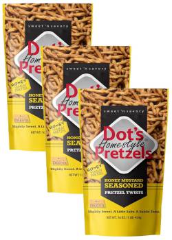 Dot's Pretzels Honey Mustard Seasoned Pretzel Twists, Healthy Kids Snacks, 16oz Grocery Sized Bag