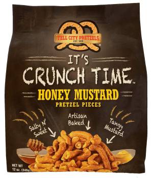 Tell City Honey Mustard Flavored Pretzel Pieces - Homestyle Crunchy Hard Pretzels - Honey Mustard, 12 oz