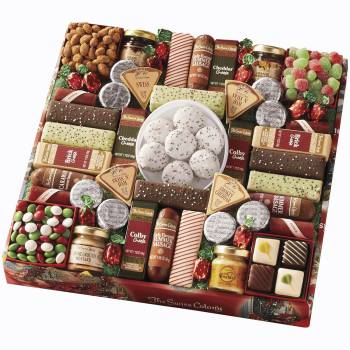 The Swiss Colony 43 Season Pleasers - Assorted Summer Sausage Meats, Mini Beef Sticks, Cheese Bricks and Wedges, Spreadables, Candies, and Chocolate Treats