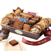 Broadway Basketeers Sympathy Wishes Gift Baskets, 44 Brownies and Cookies Individually Wrapped for Freshness