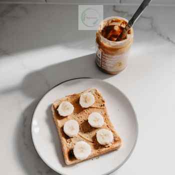 Whole Grain Toast with Peanut Butter and Banana Slices