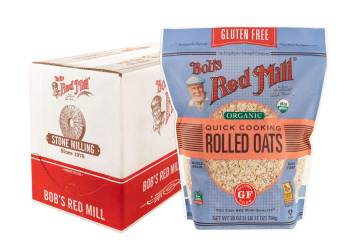 Bob's Red Mill Gluten Free Organic Quick Cooking Rolled Oats, 28oz (Pack of 4) - Non GMO, Whole Grain, Vegan, Kosher