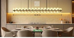 Rectangular chandeliers make a bold statement in modern interior design, combining form and function to add elegance to the space