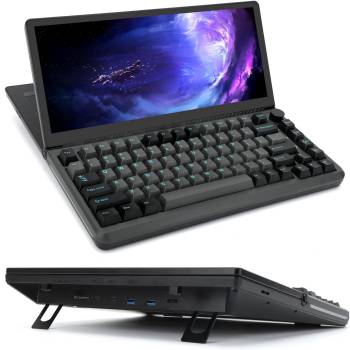 Alecewey K3 Mechanical Gaming Keyboard with Touchscreen, 82 Keys RGB Backlight Keyboard with Screen,13’’ 10-Point 75°Foldable Touchscreen Plug and Play for Windows Mac Android
