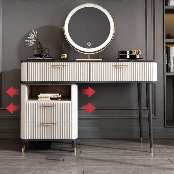 Dressing Table Solid Wood Retractable Dressing Table Bedroom Furniture Storage Cabinet