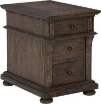 Hekman Furniture Chairside Chest Wellington Finish, Multiple Storage Drawers Dentil Moldings Sturdy Wooden Material, Mindi Veneers & Select Mindi Solids Mid Century Living Room Storage Furniture