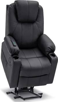 Ergonomic Single Lounge Sofa Home Theater Seating Bedroom Sofa, Living Room Lounge Recliners - Electric Power Lift Leather Lazy Boy Recliner Chair with Massage and Heat for Elderly - Home Theater Seat