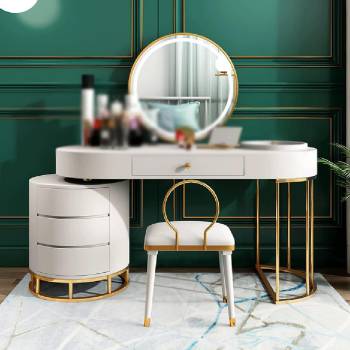 Multi-Drawer Dressing Table LED Light Vanity Table and Chair Set Combination Dressing Table