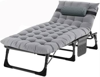 Portable Folding Camping Cot with Mattres Adjustable Lounge Chaise Chairs Folding Bed Sleeping Cots Beds