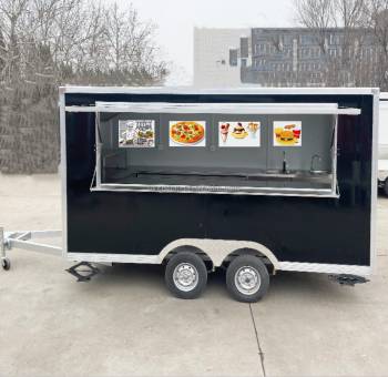 Mobile Food Trailer Food Truck with Full Kitchen Equipment Commercial Food Van Trailer Deep Fryer Trailer Hot Dog Carts Fast Food Trailer Mobile Food Truck for Quick & Convenient Dining Experience