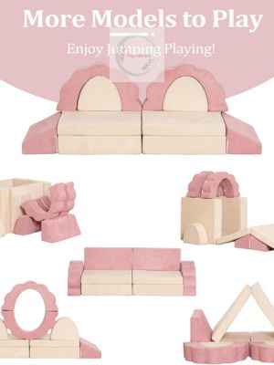The kids couch is an essential item in a child's room, helping them develop their imagination and thinking skills by arranging the sofa modules into tunnels, castles, beds