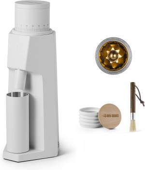 Electric Conical Burr Coffee Grinder, Single Dose Coffee Bean Grinder with Brush and Top Blower for Home Use/Espresso/Pour Over/Drip/French Press, Infinite Adjustable, Metal G6151W-OS