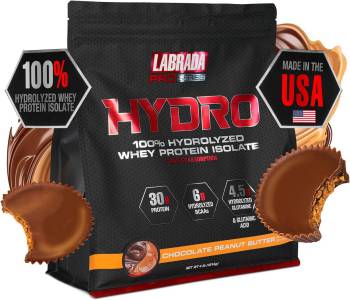 Labrada Hydro 100% Pure Hydrolyzed Whey Protein Isolate Powder, Lactose Free, Glutamine, Fastest Digesting Whey Available, Instant Mixing, Delicious Taste 45 Servings 4lb